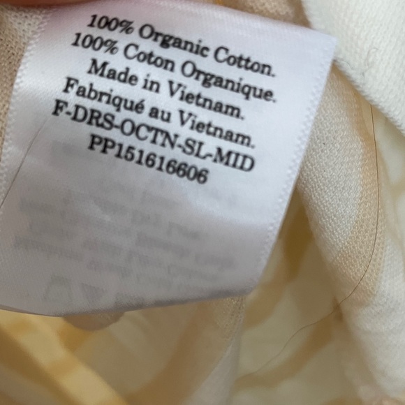 Everlane Sleeveless 100% Organic Cotton Striped Cream Tank Dress - Picture 4 of 5